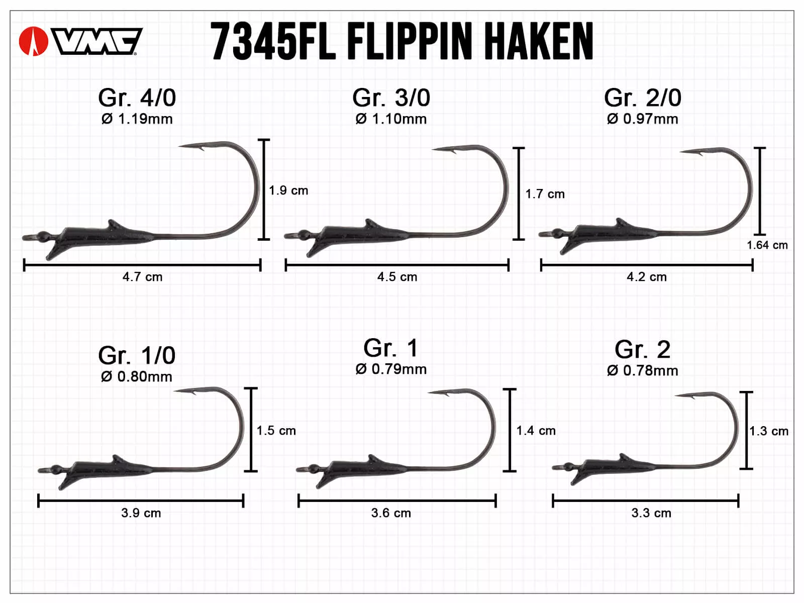 VMC Flippin`Hook  Größe 2/0 (5 Stück)